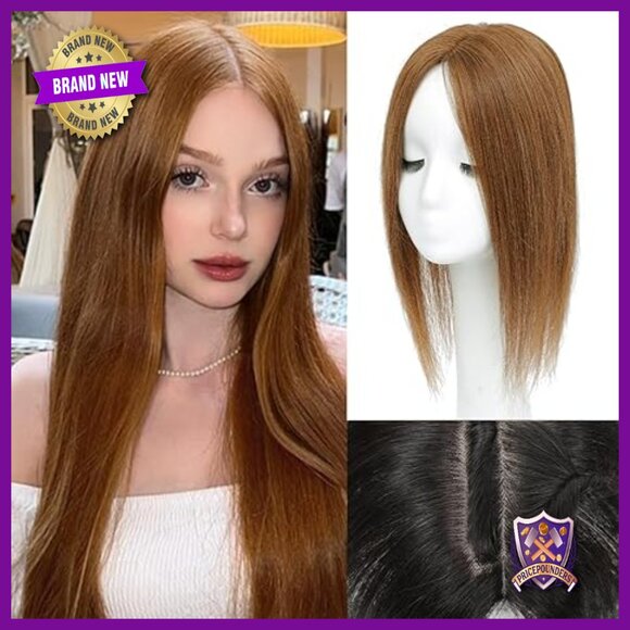 16 Inch Real Human Hair Topper for Thinning Hair, 360° 3D Upgrade